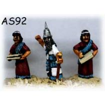 Assyrian King on foot with Scribes. 6 figures